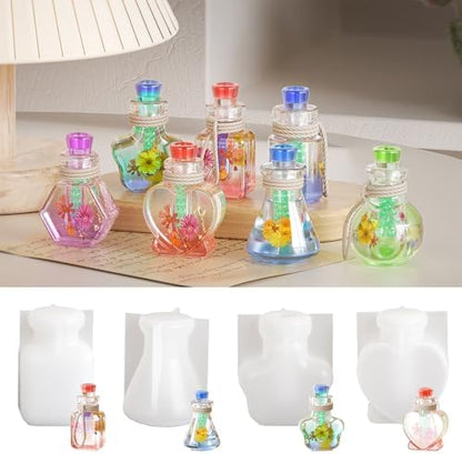 4 PCS Shaker Bottle Resin Molds Bottle Resin Quicksand Molds Silicone Bottle Silicone Molds for DIY Keychain Pendant - Image 2
