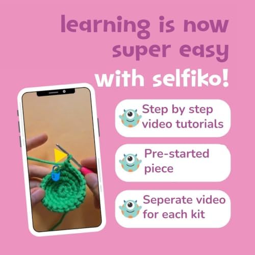 Selfiko Crochet Kit for Beginners – Complete Amigurumi Starter Pack with Pre-Started Magic Ring, Step-by-Step Video Tutorials & Simple Yarn – Learn to Crochet Easily (Meowko The Cat) - Image 5