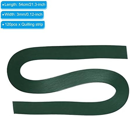 PATIKIL Quilling Strips Paper 120pcs 1/8"(3mm) 54cm Origami Paper Quilling Strip for Art DIY Hand Craft Christmas Army Green - Image 2