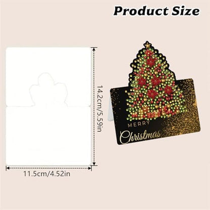 jinglinhh 6pcs Diamond Art Painting Christmas Snowman Bell Ornaments Greeting Cards with Envelopes, DIY Card Making Kits for Adults, Diamond Art Christmas Cards for Birthday Holiday Postcards - Image 2