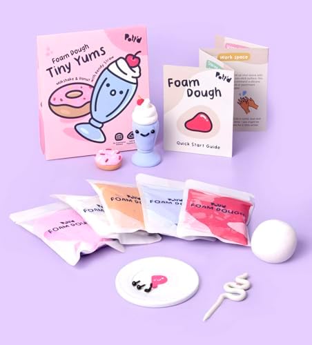 Pott’d Foam Dough Collectibles Air Dry Clay Kit for Adults, DIY Crafts Includes Clay Tools, Colourful Foam Clay, Guides for Mini Food Characters, Plant Projects and Date Night Creations - Image 5