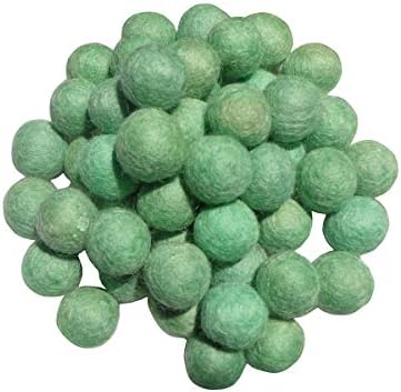 Elaine Room 2cm 20mm Wool Felt Balls Beads 100% Natural Wool Felting Woolen Felted Fabric for Home Decor Dream Catcher DIY Garland Crafts Handcrafts Project DIY (Light Mint 50pcs) by Elaine+Room