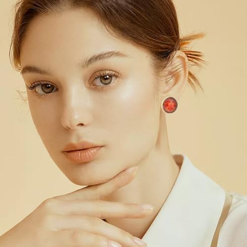 Beebeecraft 1 Box 50Pcs 14mm Stud Earring Kit 18K Gold Plated Stainless Steel Tray Cabochon Earring Settings Bezel Cup Blanks Earring Posts and Back for Jewelry Making Supplies Earring Findings - Image 5