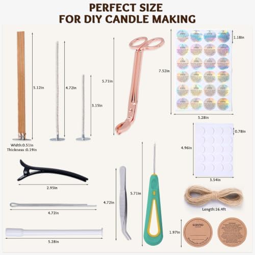 Candle Wicks Kit for Candle Making, 50 Wood Wicks - Image 6