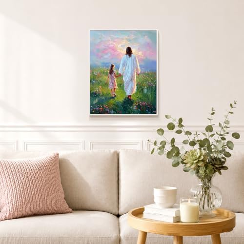 bitCNY Paint by Numbers for Adults, Jesus Holding Child's Hand DIY Acrylic Painting Kit, Christian Paint by Number Canvas Art, Inspirational Religious Wall Decor, 16x20 Inch - Image 4