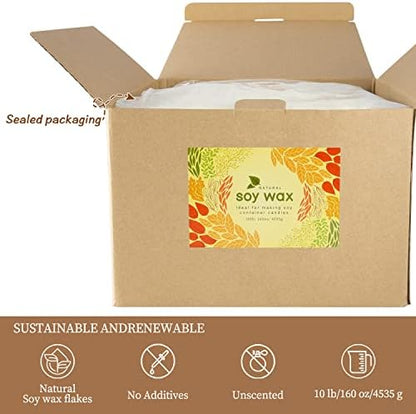 10 lb Soy Wax DIY Candle （Flakes & Soft）,Natural Soy Wax Candle - Image 2