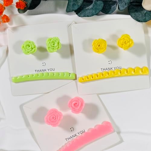Xaekicr 3pcs Rose Petal Clay Cutters Set – Polymer Clay Cutters for Flower Earrings, Clay Molds for Jewelry Making, Clay Tools for DIY Art Projects - Image 4