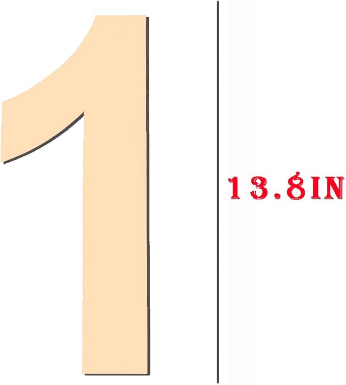 15 Inch Large Wooden Numbers 1, Blank Wood Number 1, Big Unfinished Wooden Numbers for DIY Craft,Large Wooden Number Signs, Large Wood Numbers for Birthday Wedding Party Decorations