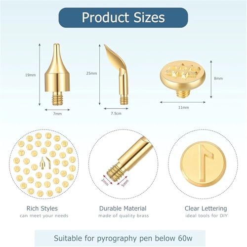 28/56 Pcs Wood Burning Tip Copper Letters Wood Burning Tool Wood Burning Alphabet Template Branding and Personalization Tool - Image 7