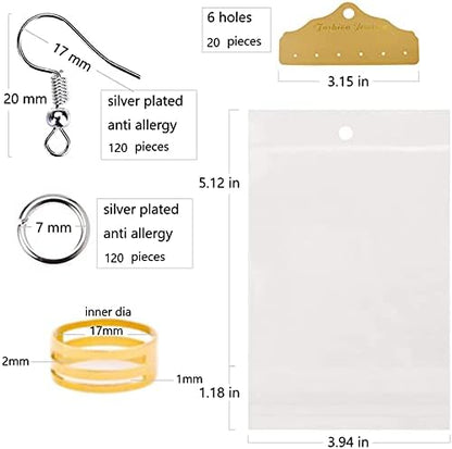 AOUXSEEM 401 Pcs Faux Leather Earrings Making Kit, Contains 120 Pcs Random Double Sided Teardrop Precut Earrings Pieces Hooks Jump Rings Opener Display Cards Self-Adhesive Bags - Image 5