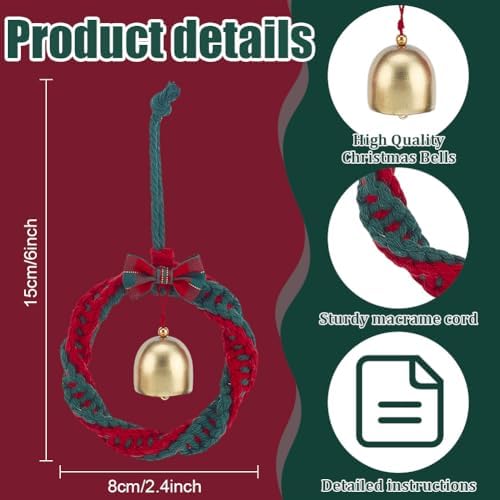 ORIGACH 6 Set DIY Macrame Christmas Wreath Kits for Adults Beginners Handmade Macrame Wreath Ornaments for Christmas Tree Boho Hand Woven Holiday Home Decorations - Image 3