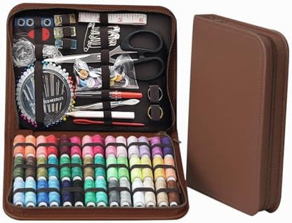 Obear Sewing Kit for Adults: 170 Pcs Sewing Supplies for Hand Mending Clothes, Emergency Repair for Home Travel Dorm, Brown (Gift for Mom, Grandma, Students) by Unknown