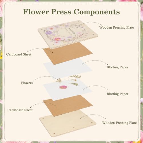 Novamira Wooden Flower Press Kit, All‑in‑One Pressed Flower Art Se - Image 2