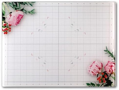 GLASSBOARD STUDIO Glass Craft Mat - Magnetic, Heat & Scratch Resistant - For Crafting, Cutting, Painting, Mixed Media Artwork - Grid Lines, Non-Slip Rubber Feet (Floral 13.5"L x 18"W) by GlassboardStudio