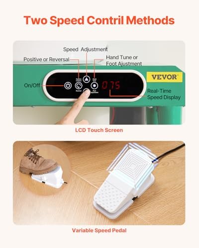 VEVOR Pottery Wheel, 10IN LCD Touch Screen Pottery Wheel Forming Machine, 350W Electric DIY Clay Sculpting Tools with Foot Pedal, Detachable ABS Basin for Adults and Beginners Art Craft - Image 3