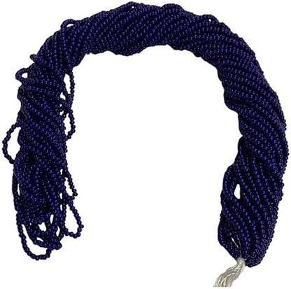 11/0 Glass Seed Beads, 12 String Hanks, Small Craft Beads, 2 mm (Navy Blue) by Unknown