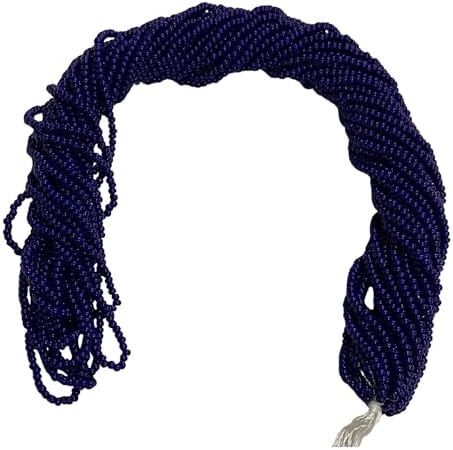 11/0 Glass Seed Beads, 12 String Hanks, Small Craft Beads, 2 mm (Navy Blue) by Unknown