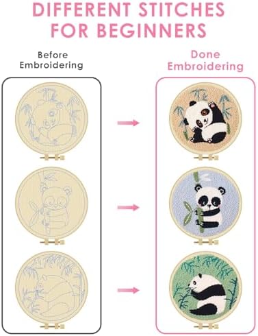 TINDTOP Punch Needle Kits, Panda Punch Embroidery Kits for Adults - Image 3