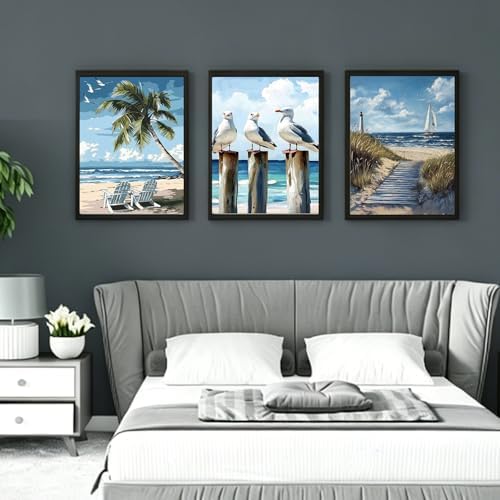 PHANTASYART 3 Pack Beach Paint by Numbers Kit for Adults 12x16inch - Image 3