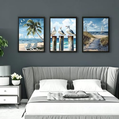 PHANTASYART 3 Pack Beach Paint by Numbers Kit for Adults 12x16inch - Image 3