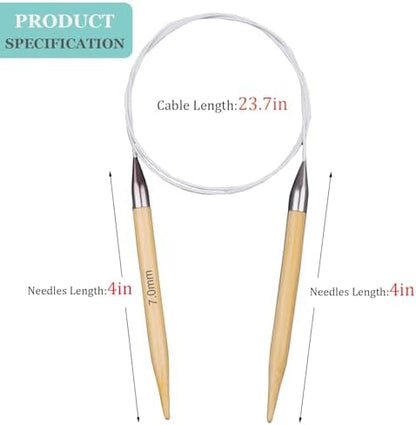 Weabetfu 32inch Bamboo Circular Knitting Needles 7mm - Image 2