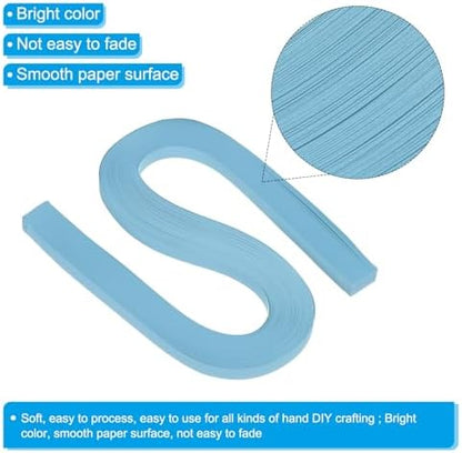 PATIKIL 120pcs Quilling Paper Strips Paper Flowers Quilling Kits 3/8"(10mm) Origami Paper for Adults Beginner Art Craft, 21"(54cm) Pastel Blue - Image 3