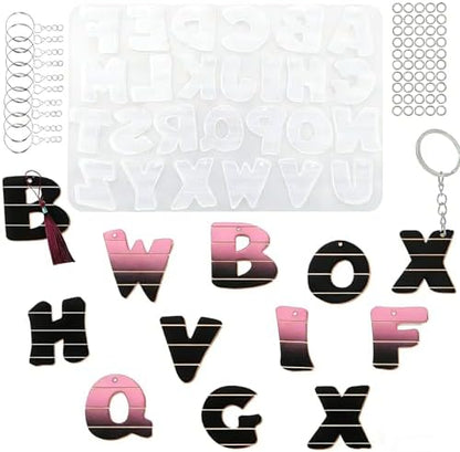 26 Letter Resin Mold with Hole Alphabet Epoxy Casting Mold by Unknown