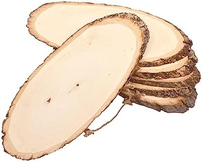 16 Inch 6 Pack Large Oval Basswood Signs Wood Slice for DIY Painting Crafts by Cregugua