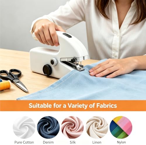 Hand Held Sewing Machine for Adults & Beginners, with a 15 PCS Basic Sewing Kit, Portable Mini Hand Sewing Machine, Dual Power (AC/DC) for Quick Repairs, DIY Projects on Clothes, Jeans, Home & Travel - Image 6
