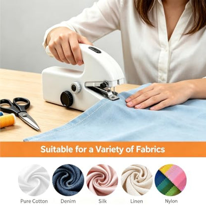 Hand Held Sewing Machine for Adults & Beginners, with a 15 PCS Basic Sewing Kit, Portable Mini Hand Sewing Machine, Dual Power (AC/DC) for Quick Repairs, DIY Projects on Clothes, Jeans, Home & Travel - Image 6