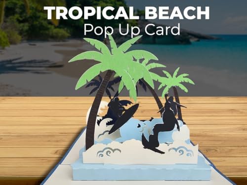 iGifts And Cards Surfing Adventure 3D Pop-Up Card – Big Wave Surprise 6 x 6 - Image 4
