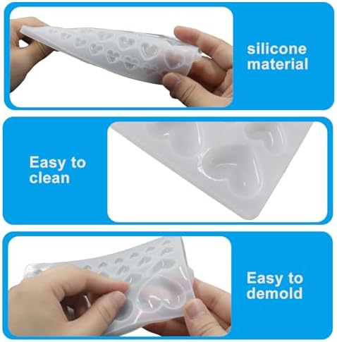 Hitefu Heart Molds Silica Gel 2-Pack White Heart-Shaped Craft Molds - Image 3
