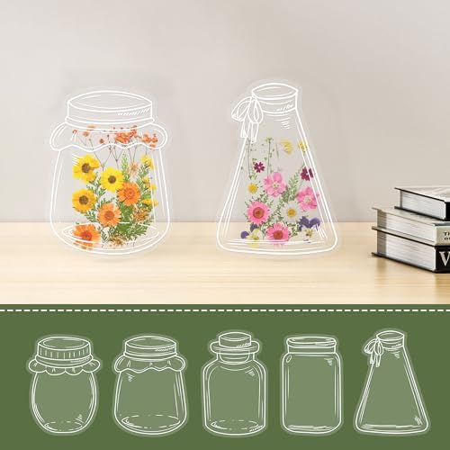 Large Size Transparent Dried Flower Bookmarks, 20 PCS Handmade DIY Flower Page Clips,World in Bottle-Making Stunning Herbarium(Honey Jar) - Image 2