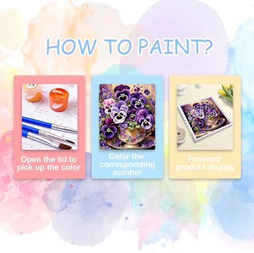 Flower Paint by Numbers Kit for Adults, Paint by Number for Adults Flowers - Image 7