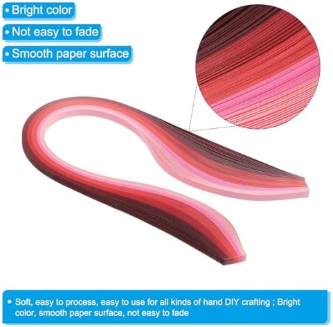 PATIKIL 600pcs Rainbow Quilling Strips Paper 3/16"(5mm) 15" Gradient Red - Image 3