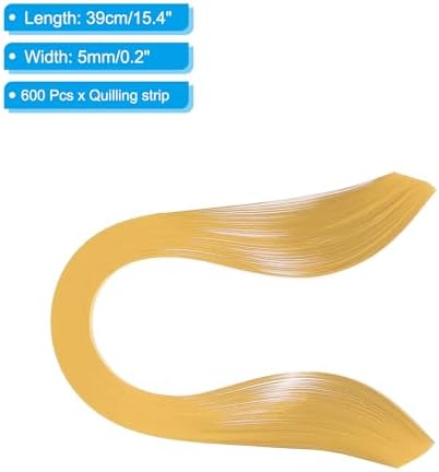 PATIKIL Quilling Strips Paper 600pcs 5mm 39cm Origami Paper Quilling Kits for Art DIY Craft Christmas, Khaki - Image 2