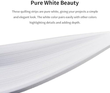 Acoeitl Quilling Paper Strips 240 Strips White Paper Quilling Set Width 5mm Length 53cm Quilling Supplies DIY Quilling Paper Quilling Art Strip for Crafts (2 Pack) - Image 3