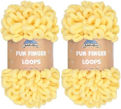 JubileeYarn Fun Finger Loops Yarn - Light Buttercream - 2 Skeins by BambooMN
