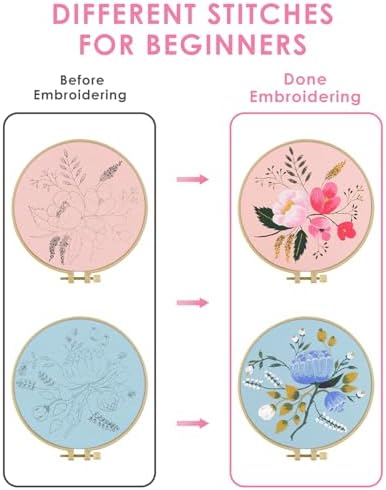 TINDTOP Embroidery Kit for Adult, Flower Embroidery Kit for Beginners - Image 3