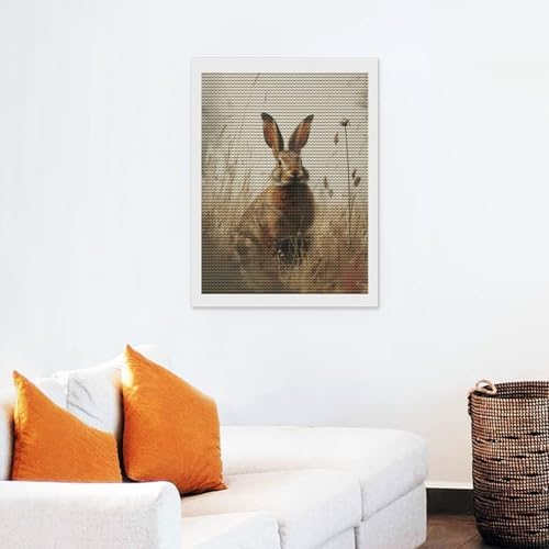 Brown Rabbit Diamond Drawing Art Kit for Adults Nature Easter Bunny Illustration DIY Diamond Art Painting for Beginners Full Drill Round Gem Art Painting for Crafts Home Wall Decor - Image 6
