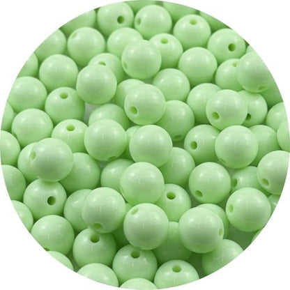 100pcs Acrylic Round Beads for Crafts 12mm Resin Candy Color Spacer Beads with Hole for Jewelry Making Sewing Crafts Decoration Necklaces Bracelets Earrings Supplies(Light Green) by Unknown