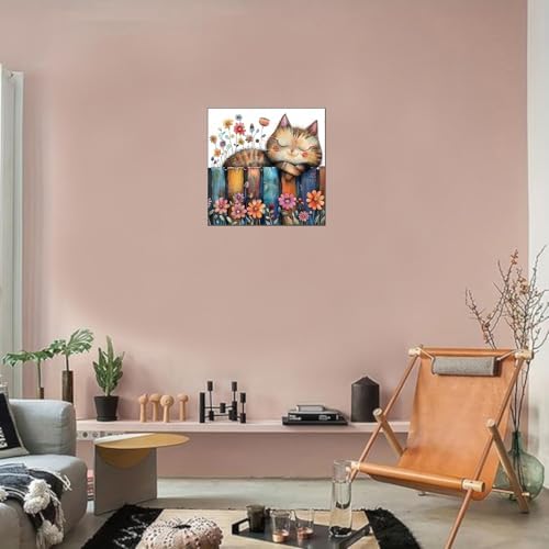 Cat Flowers Stamped Cross Stitch Kits for Adults Beginner, Counted Cross Stitch Kits Printed Stitching Cute Patterns Dimensions Needlepoint Art Crafts Embroidery Kits for Adults - Image 5