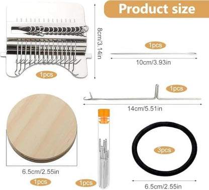 2PCS Darning Patch Maker, Darning Loom Kits, Knit Patch Crochet Kit Portable 2.0 Kit Weaving Knitting Kit for Beginners (14Hooks) Tool Set for Beginners - Image 2