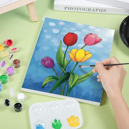 VOCHIC 4 Pack Sip and Paint Kit, Pre Drawn Canvas for Painting for Adults Kids Pre Printed Canvas to Paint Party Supplies Girls Night Games Date Night Art Set Flower Theme 8x10 in - Image 7