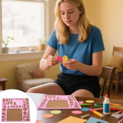 JLEivvi 1 PCS Pink DIY Paper Quilling Kit Pink Paper Quilling Tools Set DIY Art Crafts Crimper Templates for Beginners and Adults - Image 7