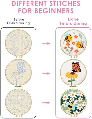 TINDTOP Punch Needle Kits, Flowers Punch Embroidery Kits for Adults - Image 3