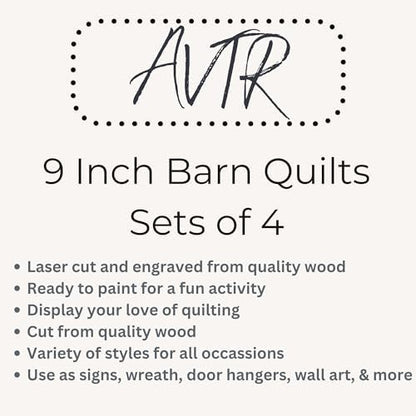 9" Barn Quilt Kit Set of 4 | Dutch Girl, Patchwork Star, HST, Friendship - Image 2