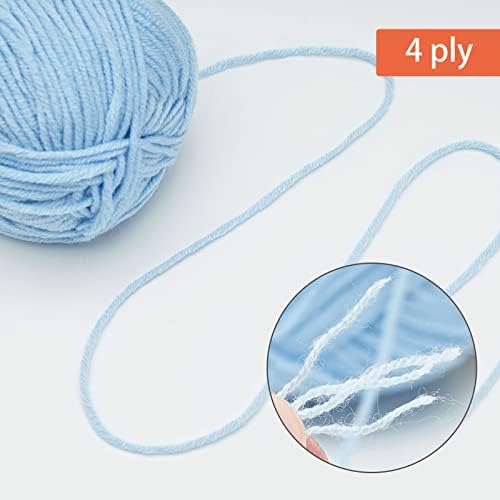 NICEEC 300g Soft Assorted Colors Yarn 100% Acrylic 870yds -Blue Series - Image 3