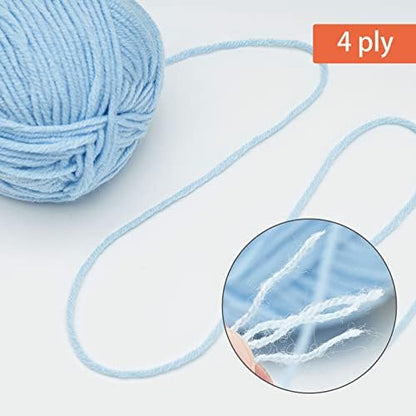 NICEEC 300g Soft Assorted Colors Yarn 100% Acrylic 870yds -Blue Series - Image 3