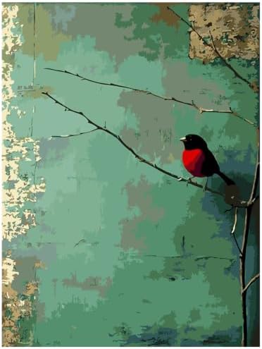 Birds Plant Paint by Numbers Kit for Adults, Color By Numbers for Adults by WUDWL